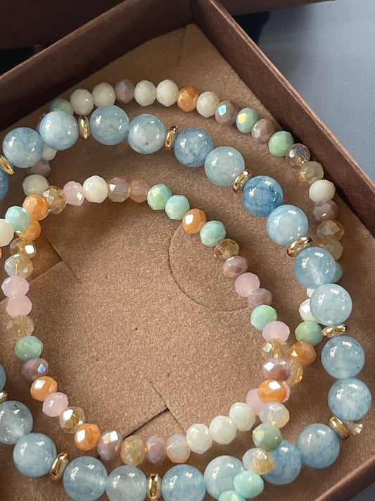 Bracelets - SET/3 - LUNA - Blue Summer