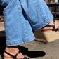 Sandals Wedge - KELDA - Black