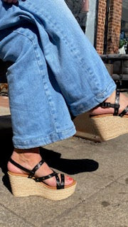 Sandals Wedge - KELDA - Black