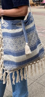 Bag - Cotton - Natural/Blue