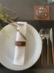 Leather Napkin Ring Dark Brownn S/6