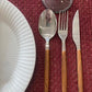 Place Mat - Burgundy - Gold Thread