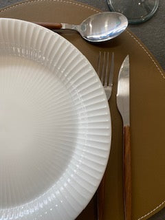 Placemat Curve - EVERYDAY - Faux Leather - Tan