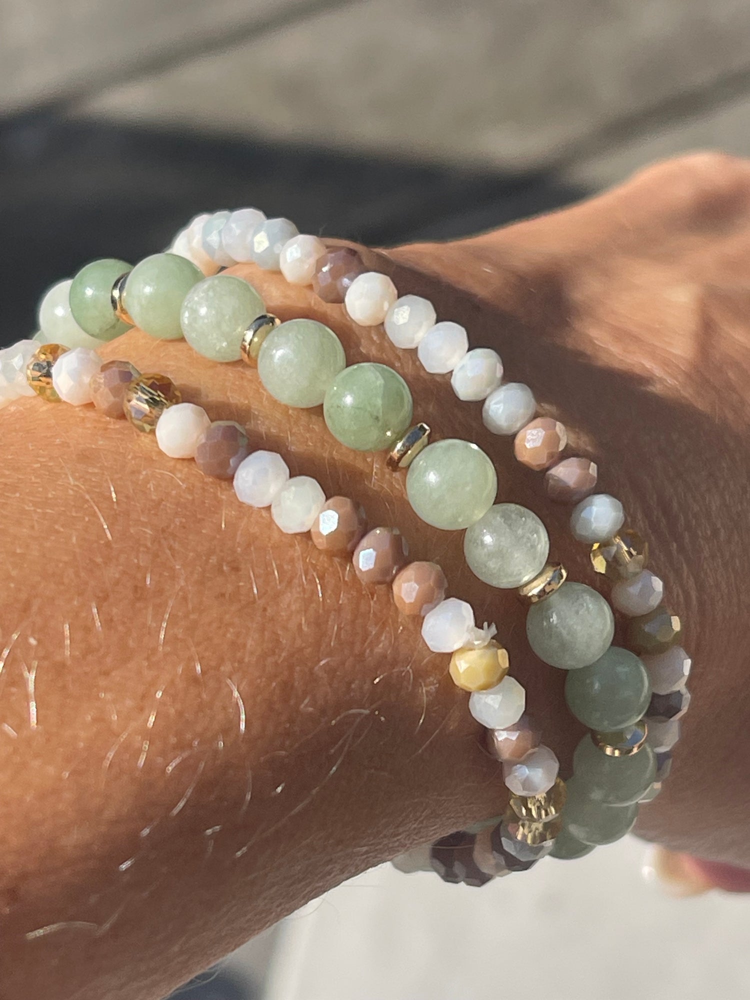 Bracelets - SET/3 - LUNA - Jade
