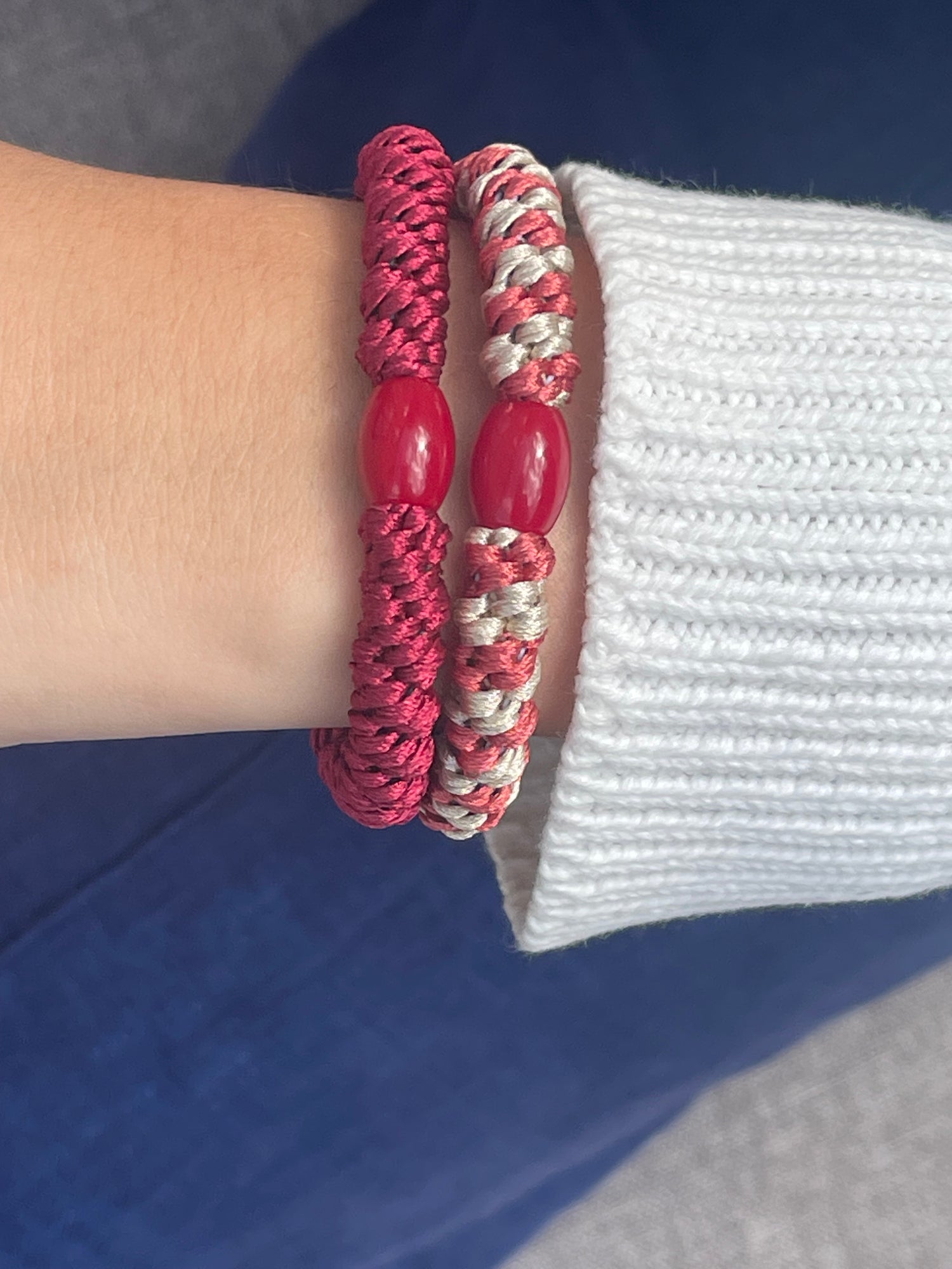 DANISH - Hair Tie - Supreme - Coral/Beige Stripe