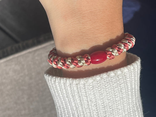 DANISH - Hair Tie - Supreme - Coral/Beige Stripe