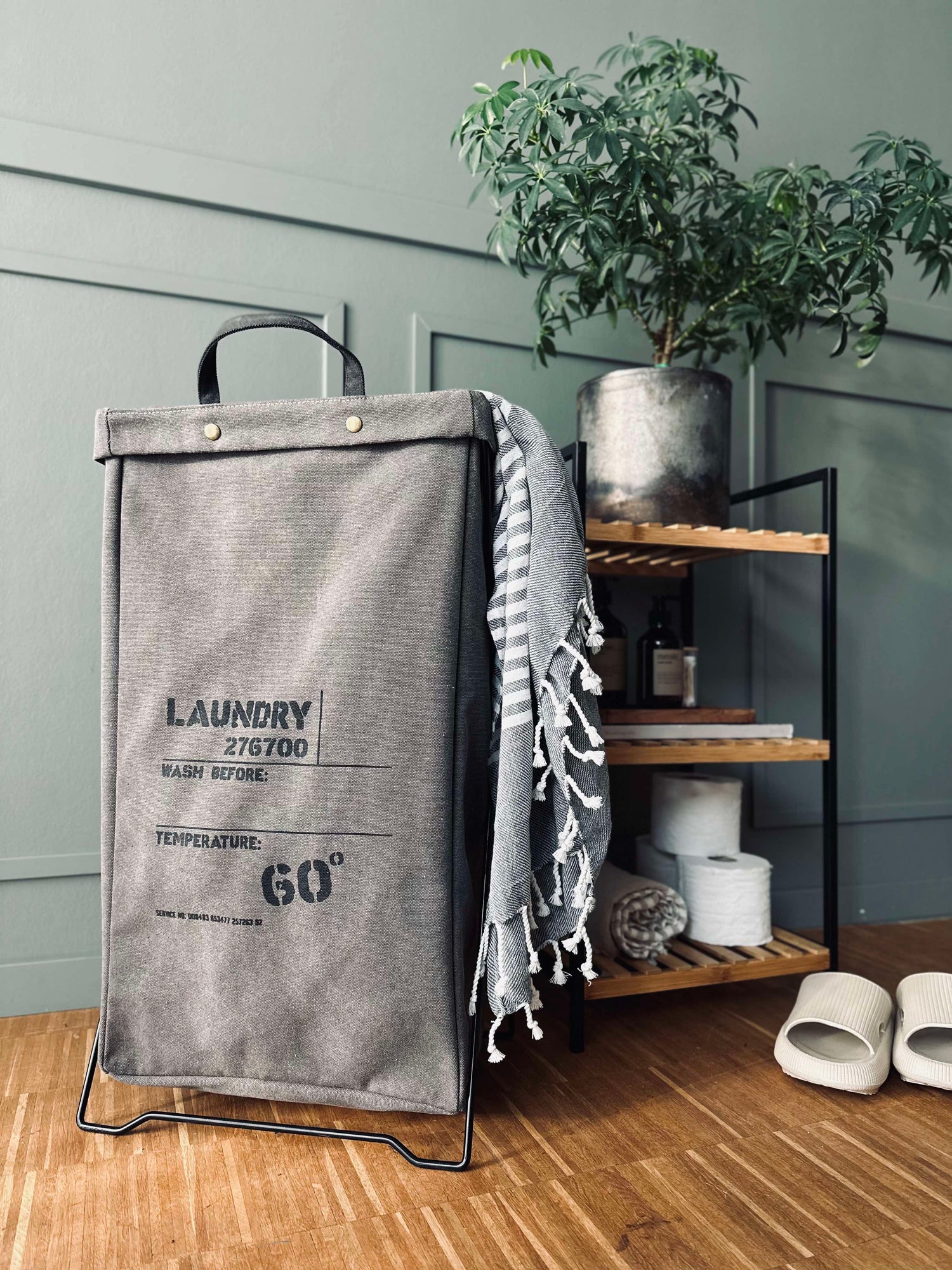 Laundry Basket - Canvas - Dark Grey