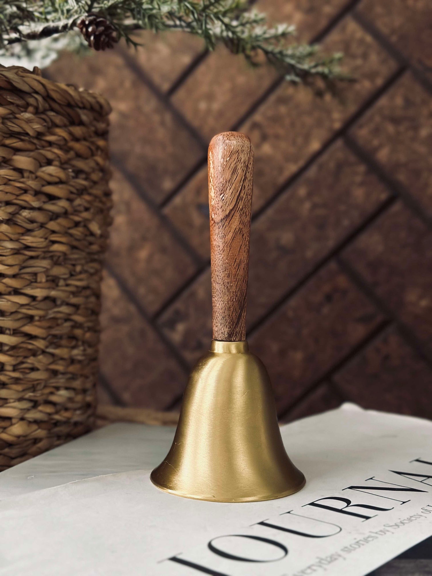 Bell - Golden - Wooden Handle