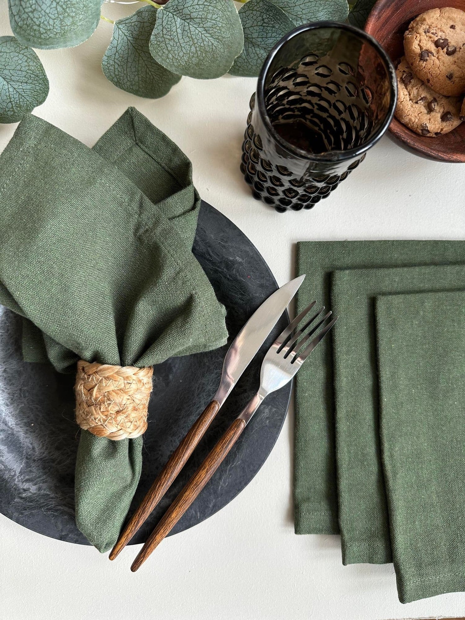 Napkin - Set/4 - Fabric - Olive