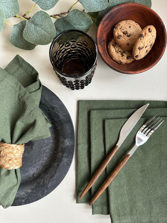 Napkin - Set/4 - Fabric - Olive