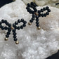 Earrings - JULIETTA - Bow Beaded Black