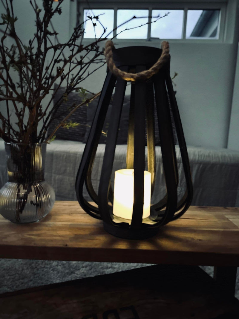 Lantern - Natural Colour - Solar - H34cm