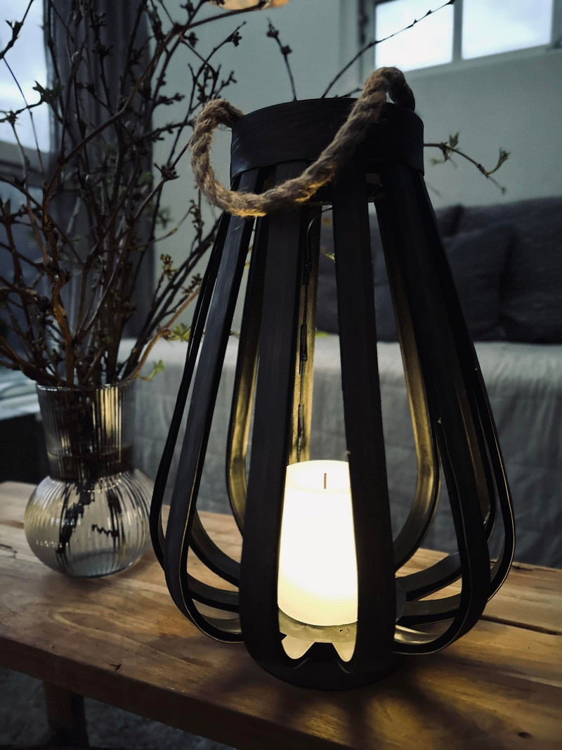 Lantern - Natural Colour - Solar - H34cm