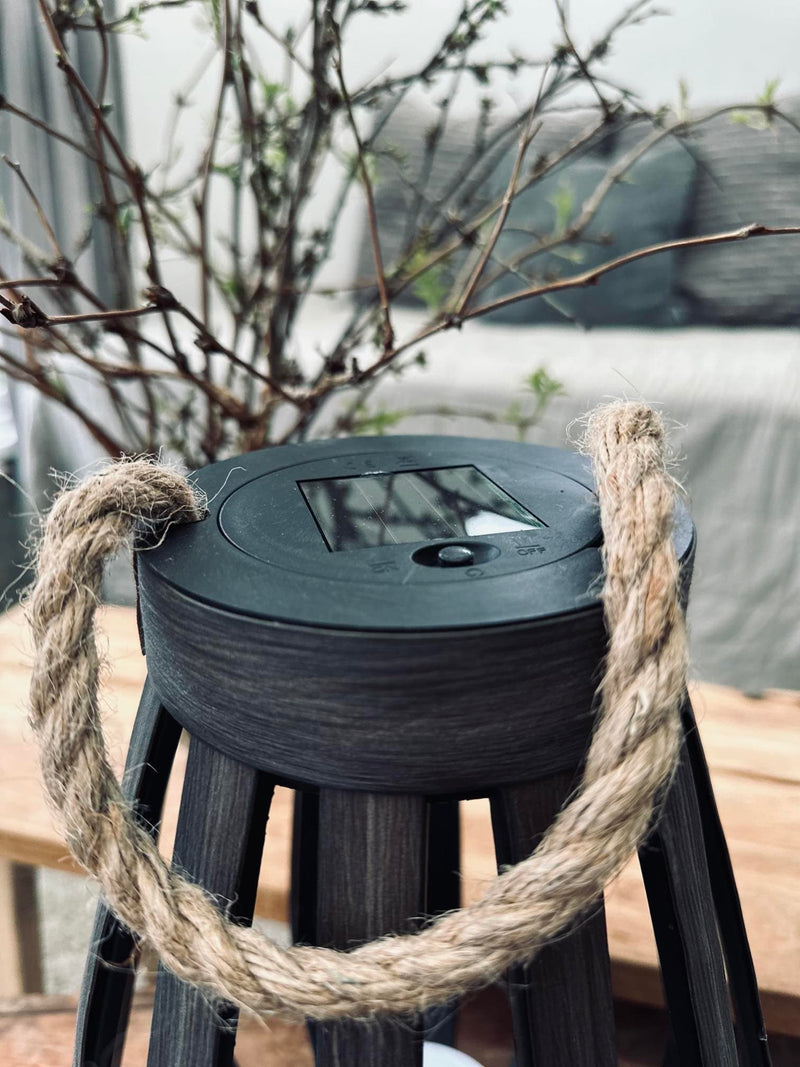Lantern - Natural Colour - Solar - H34cm
