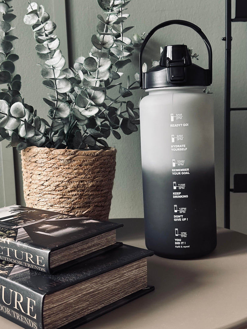 Sports Drinking Bottle - EVERYDAY - XXXL - 2000ML - Black/Grey