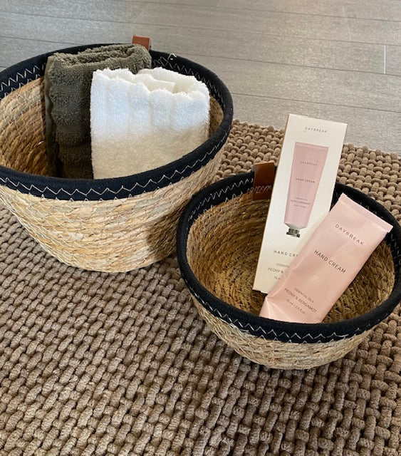 Basket Seagrass - Black Edge