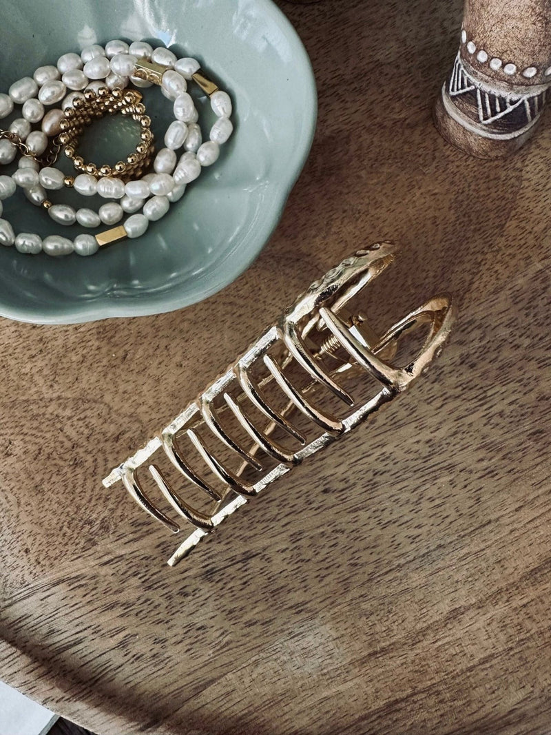 Hair Clip - Heart - Gold Plated