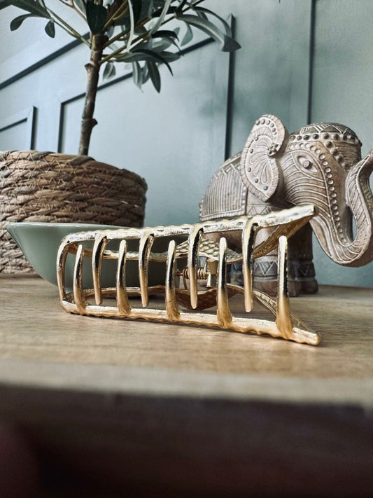 Hair Clip - Heart - Gold Plated