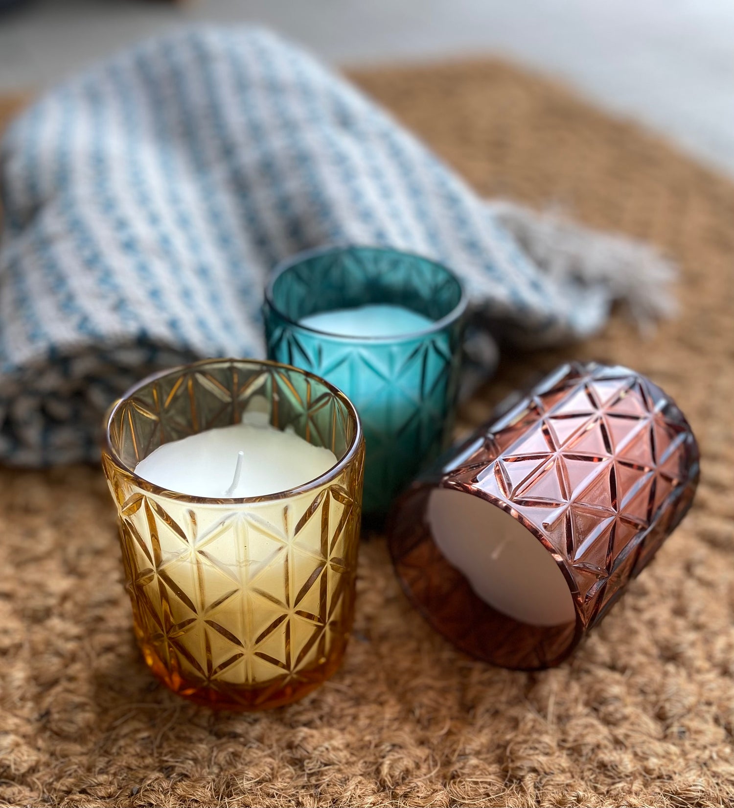 Citronella Candle - Yellow Glass