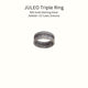 Juleo Jewellery - Thick Triple Eternity Ring Band - Black & White Rhodium