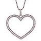 Juleo Jewellery - Black Rhodium Large Open Heart Pendant - Stone Set Bail (Loose Pendant)