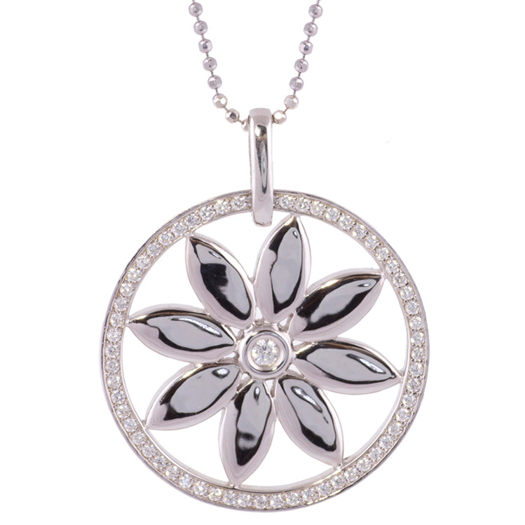 Juleo Jewellery - Sterling Silver & Cubic Zirconia - Large Flower - (Loose Pendant)