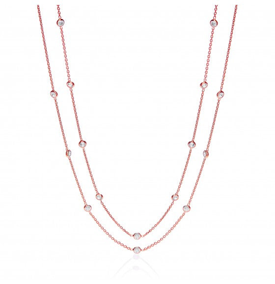 J-JAZ - Giovanna Shirelle -  Rose Gold Plated Necklace - 925 Sterling Silver