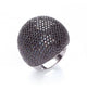 J-JAZ- Valentina Black Cocktail Ring - 925 Sterling Silver - Black Cubic Zirconia