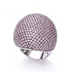 J-JAZ - Valentina Pink Cocktail Ring - 925 Sterling Silver - Pink cubic Zirconia