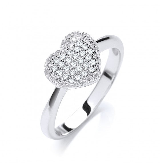 J-JAZ - Amore Ring - 925 Sterling Silver - Clear Cubic Zirconia