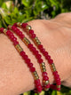 Bracelet  - AYA - Dark Red - Round