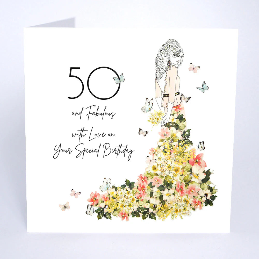 Card - 50 and Fabulous With Love on Your Special Birthday