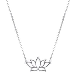 VIA London - Openwork Lotus Necklace - Sterling Silver