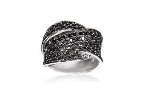 SIF JAKOBS - Pompei Ring - Black Cubic Zirconia- 925 Sterling Silver