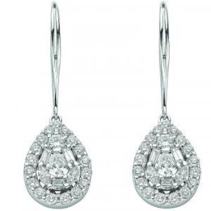 Juleo Jewellery - 18ct White Gold and Diamond Drop Earrings