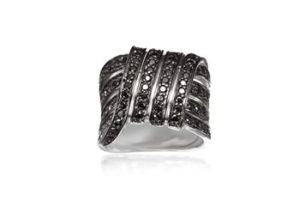 SIF JAKOBS - Sassari Ring - 925 sterling Silver- Black or White Cubic Zirconia