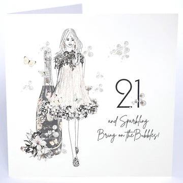 Card - 21st Birthday - Bring On The Bubbles