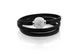 SIF JAKOBS- Arezzo Collection Black Leather Bracelet -White/Black Cubic Zirconia