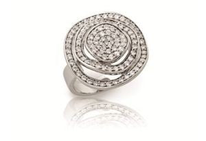 SIF JAKOBS - Sorrento Ring - Black or White Cubic Zirconia-925 Sterling Silver