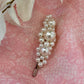 Hair Slide - Faux Pearls - Silver Plated