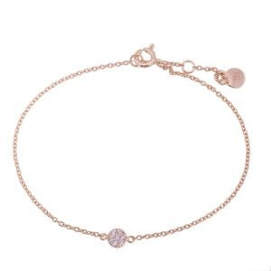 VIA London - Small Pave Disc Bracelet - Rose Gold Plated