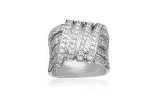 SIF JAKOBS - Sassari Ring - 925 sterling Silver- Black or White Cubic Zirconia