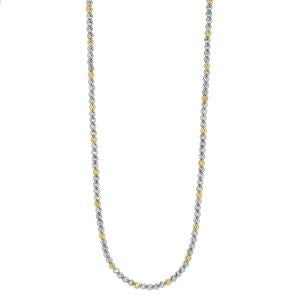 Juleo Jewellery - Chunky Beaded Necklace - Silver & 18ct Yellow Gold Plated