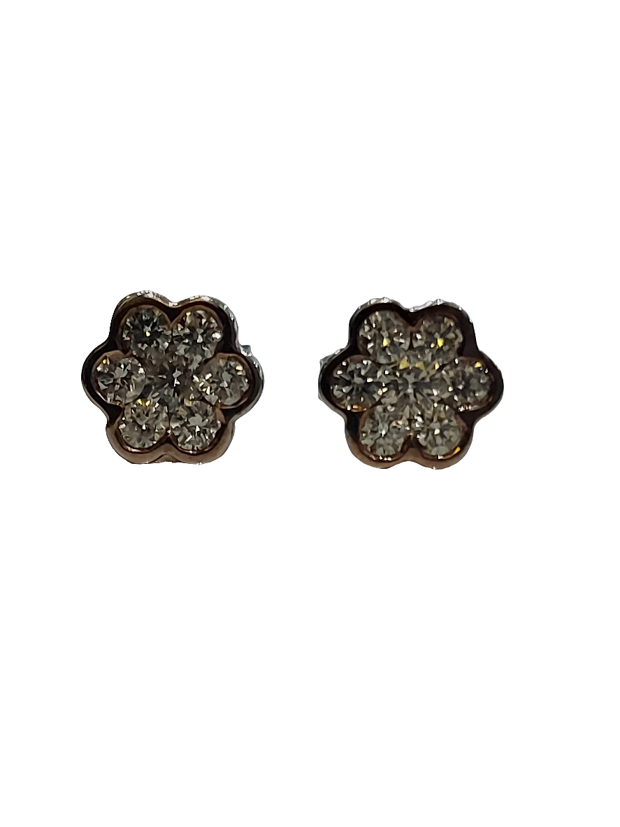 Juleo Jewellery - Diamond Cluster Stud Earrings - 18ct Rose Gold