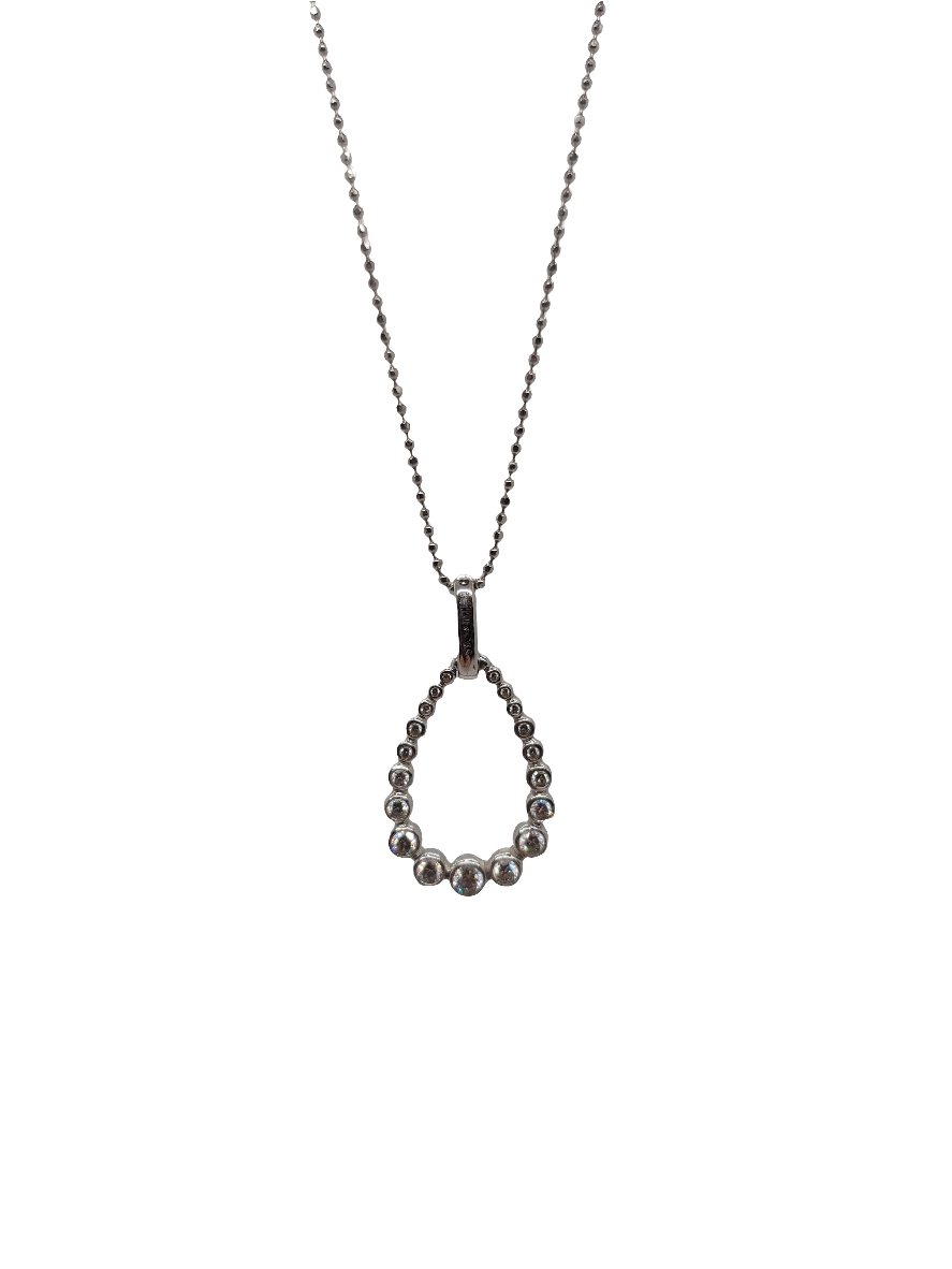 Juleo Jewellery - Teardrop Pendant - Silver - 90cm