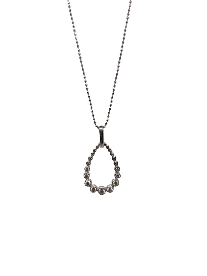 Juleo Jewellery - Teardrop Pendant - Silver - 90cm