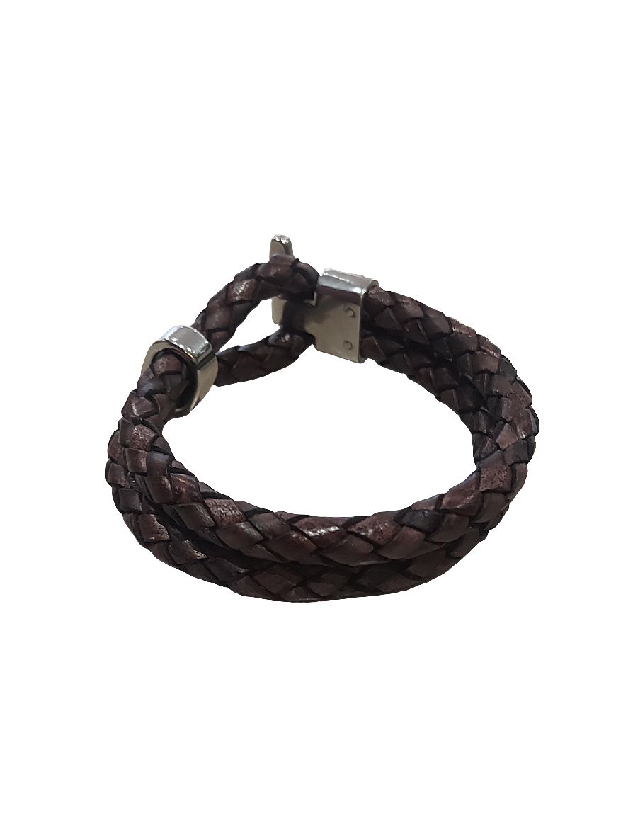 SAN Design - Brown Leather Bracelet - 17-18cm