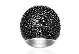 SIF JAKOBS - BARONISSI RING Black Cubic Zirconia- 925 Sterling Silver