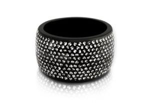 SIF JAKOBS- Isola Bangle Collection-wide Silver or Black Resin