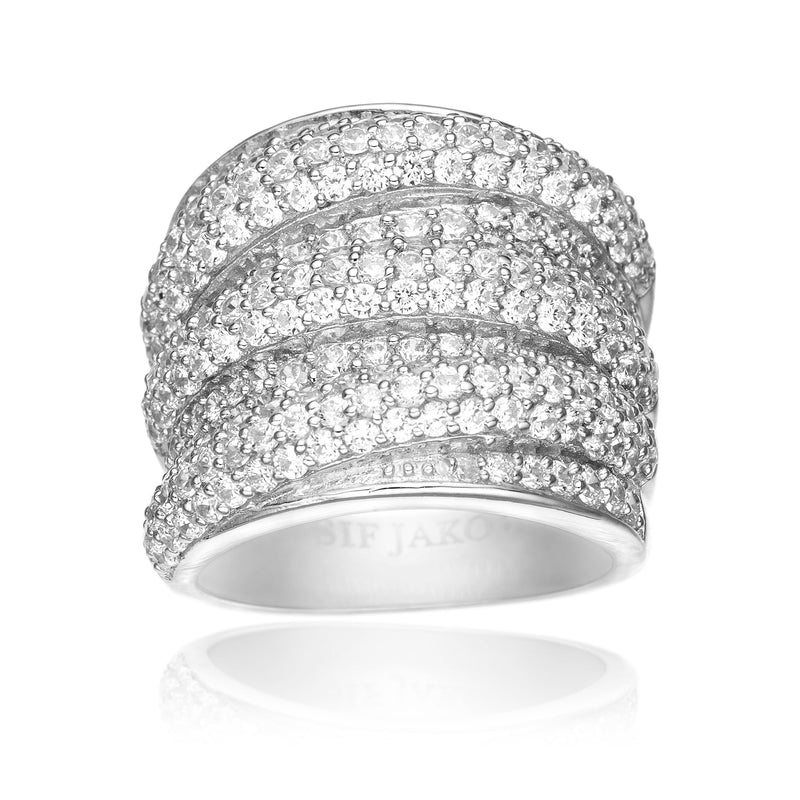 SIF JAKOBS-Catania Ring- 925 Sterling Silver- White Cubic Zirconia